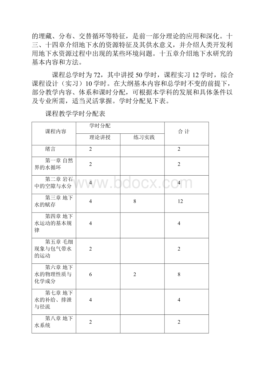 1水文地质学基础教学大纲.docx_第2页