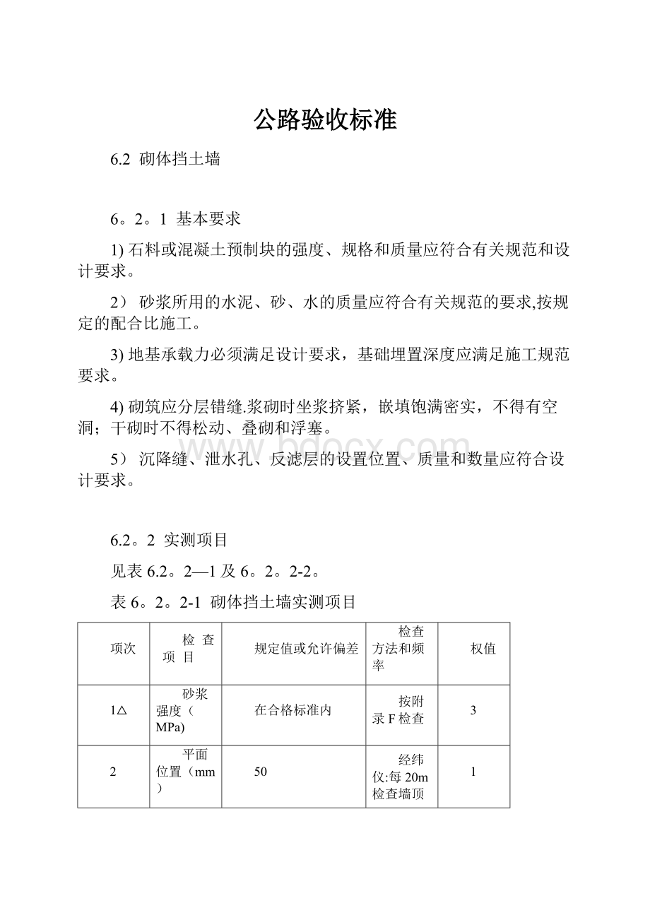 公路验收标准.docx_第1页