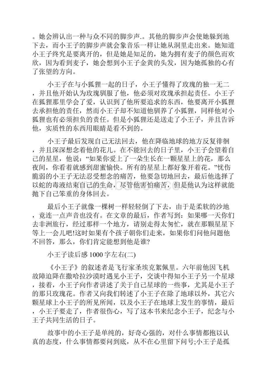 小王子读后感小王子读后感1000字左右.docx_第2页