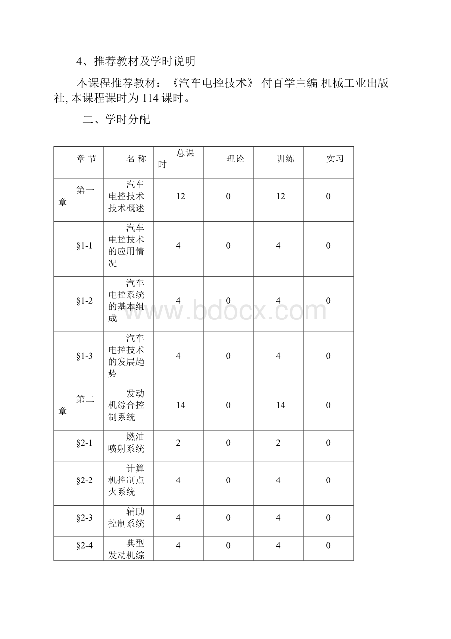 《汽车电控技术》课程实施性教学大纲.docx_第2页