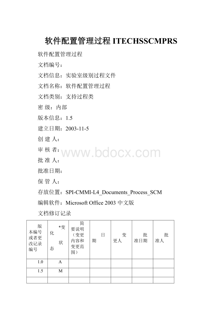 软件配置管理过程ITECHSSCMPRS.docx