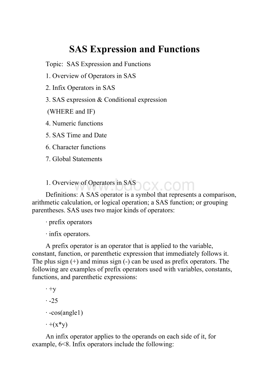 SAS Expression and Functions.docx