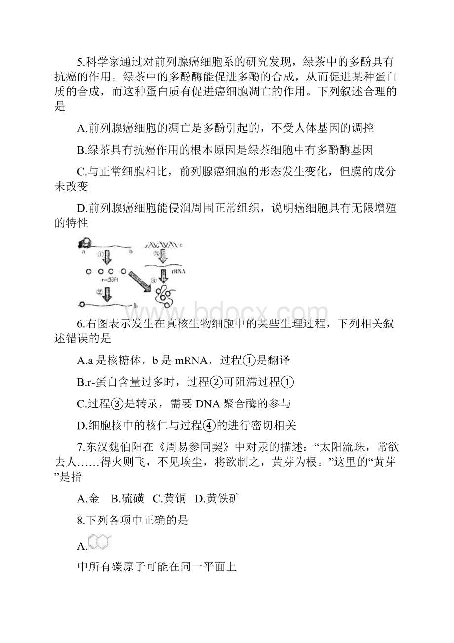 届日照一中高三下学期第一次模拟理综卷03.docx_第3页