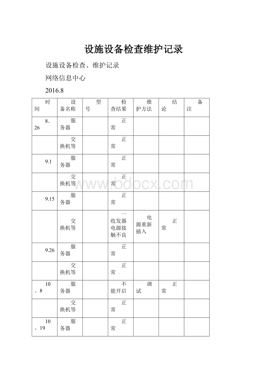 设施设备检查维护记录.docx