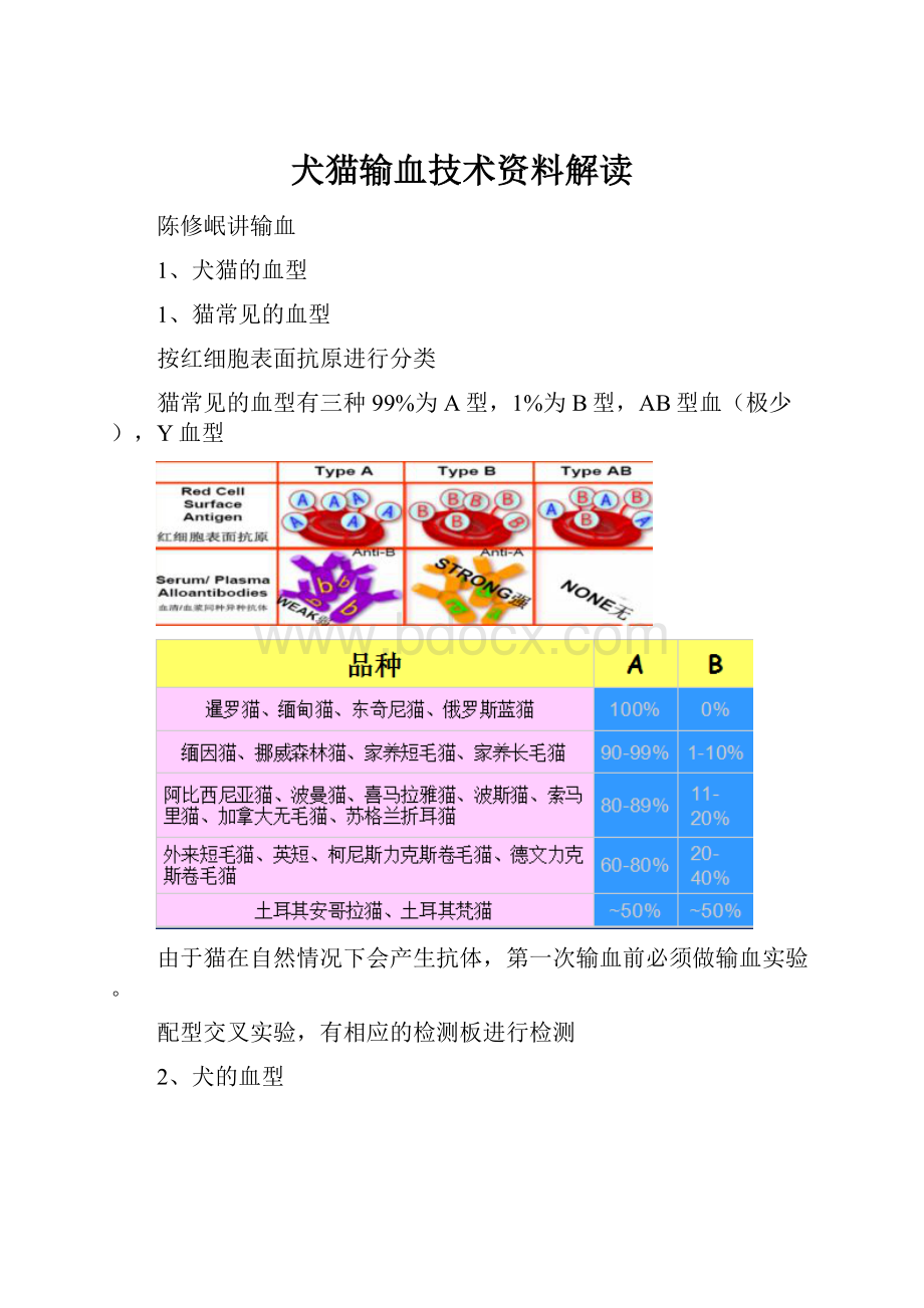 犬猫输血技术资料解读.docx