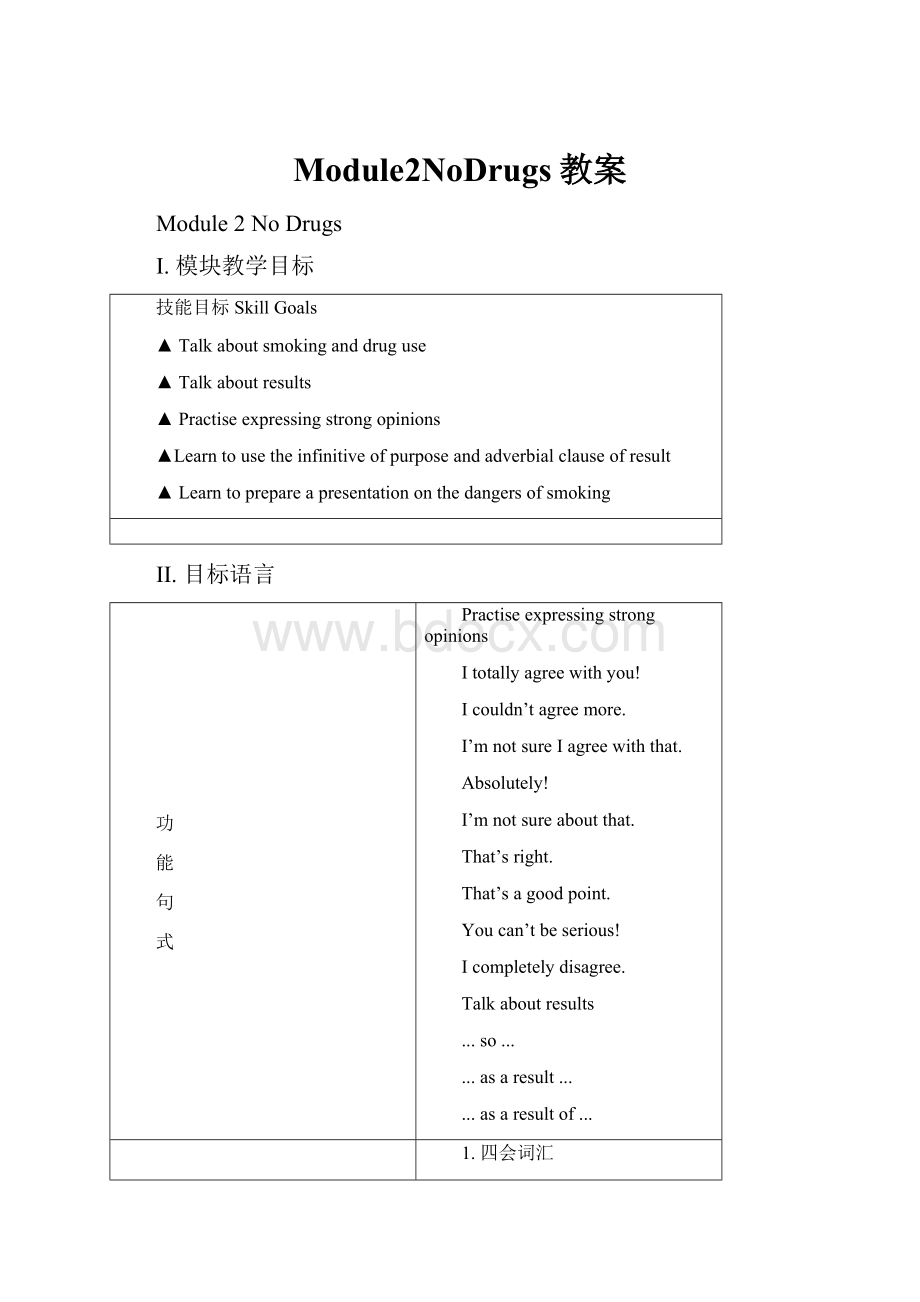 Module2NoDrugs教案.docx