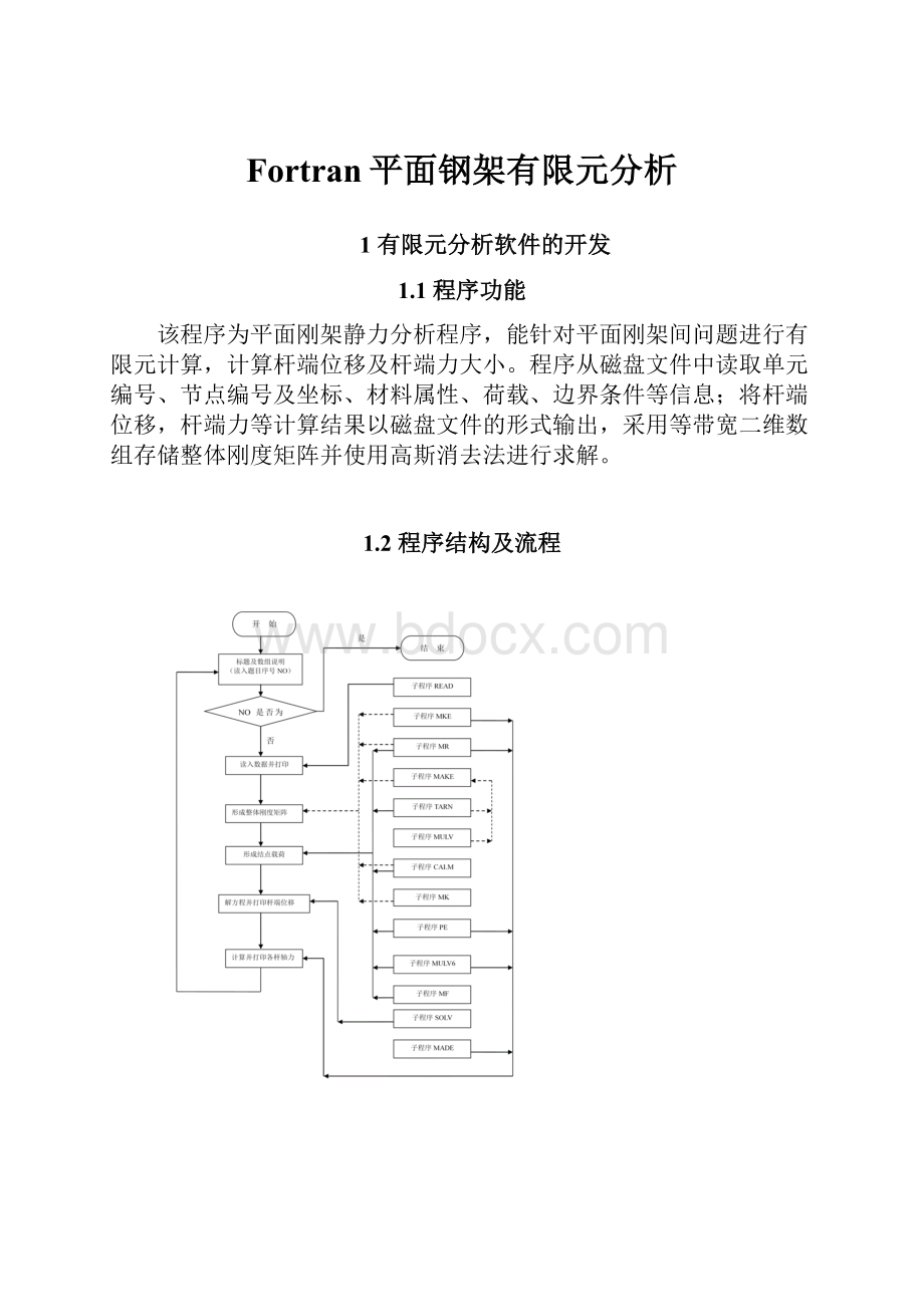 Fortran平面钢架有限元分析.docx_第1页