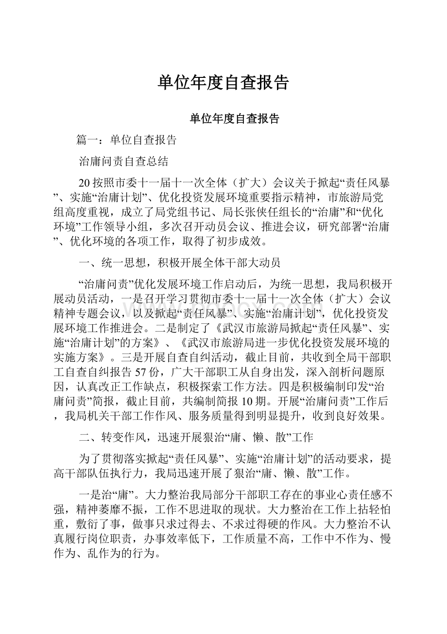 单位年度自查报告.docx_第1页