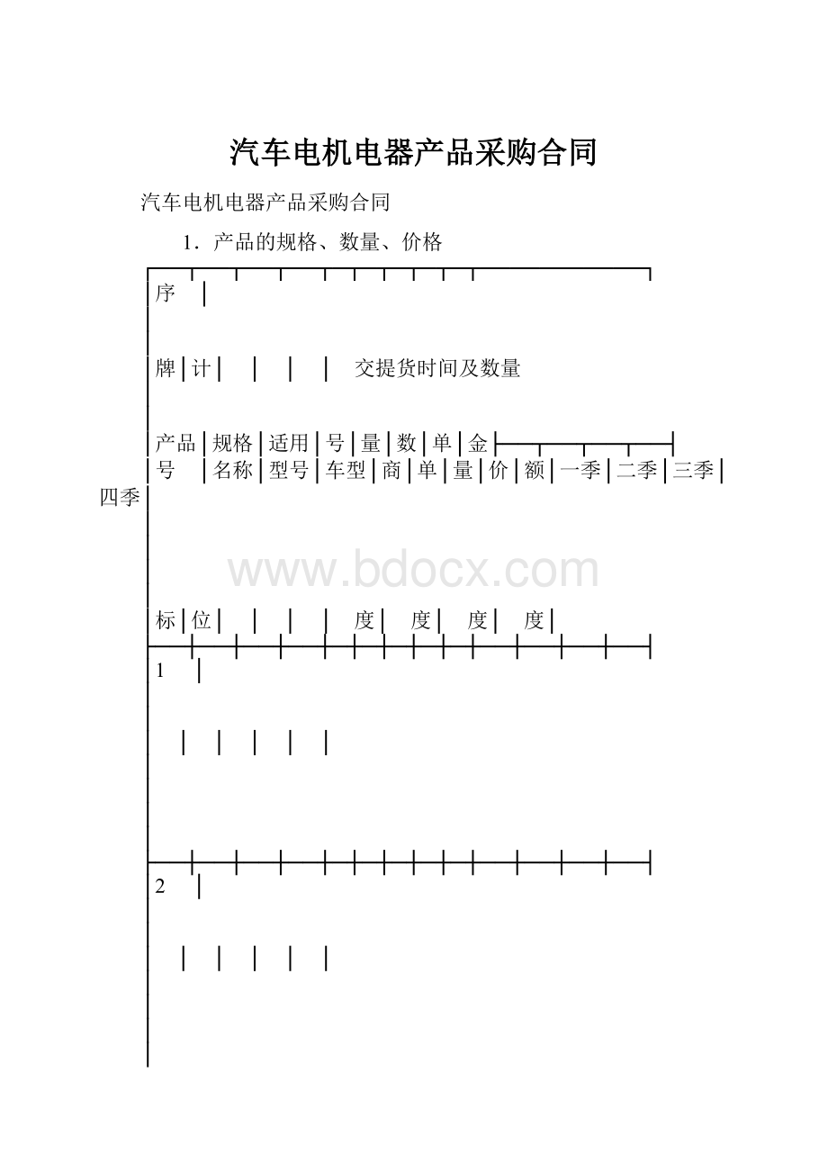 汽车电机电器产品采购合同.docx_第1页