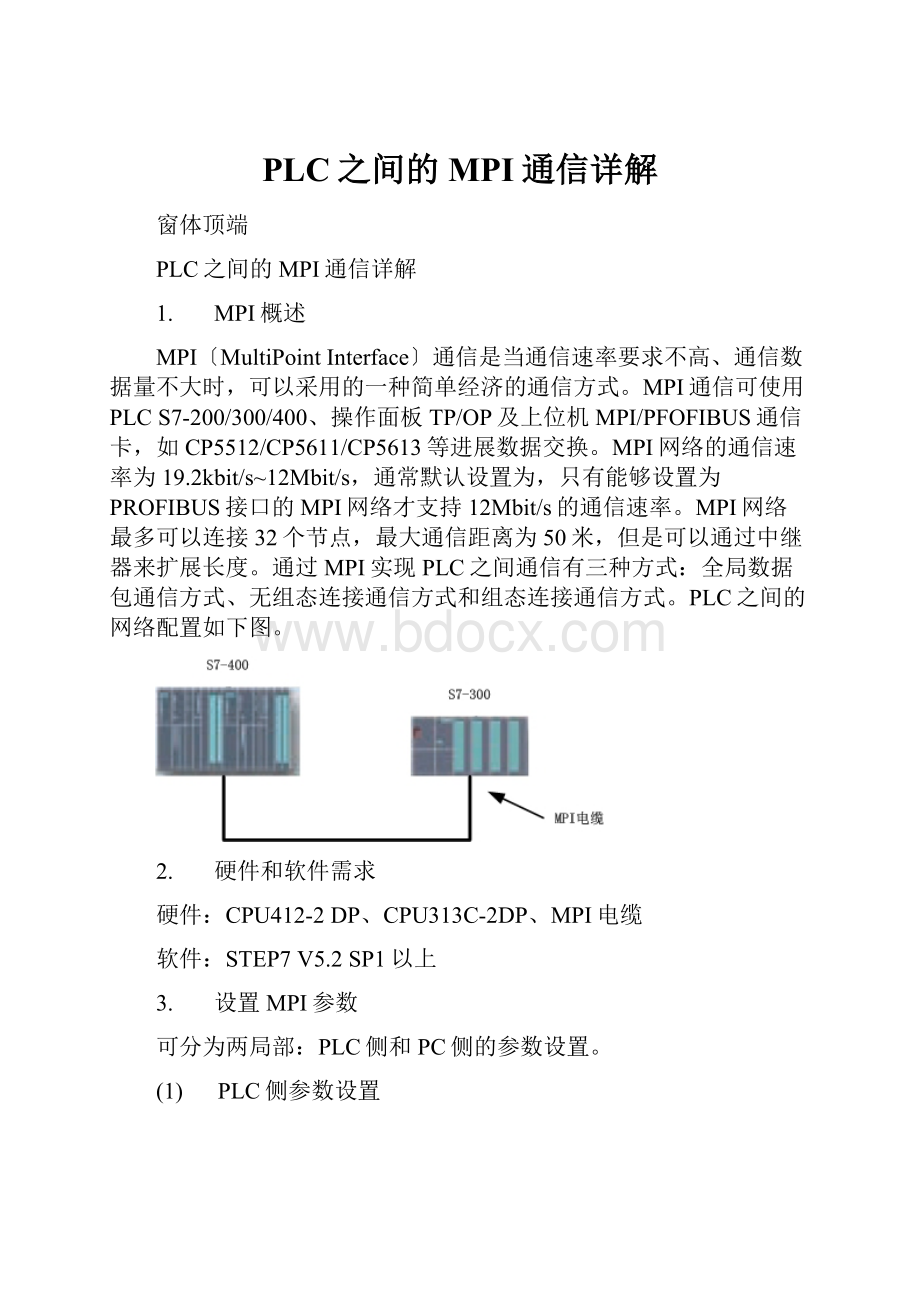 PLC之间的MPI通信详解.docx