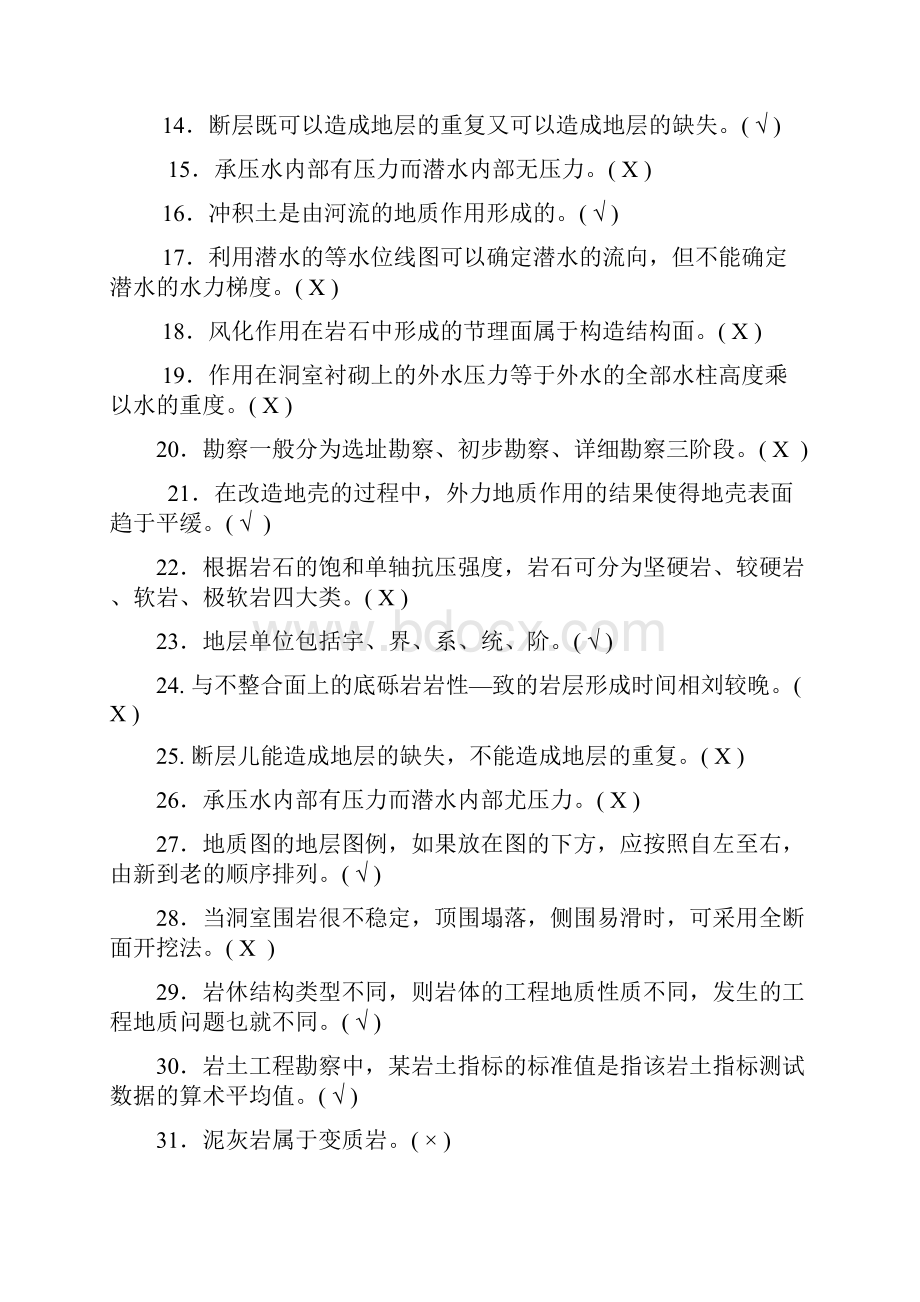 工程地质判断题250及答案.docx_第2页