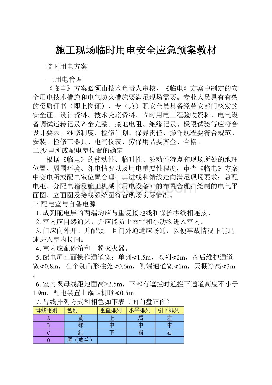 施工现场临时用电安全应急预案教材.docx