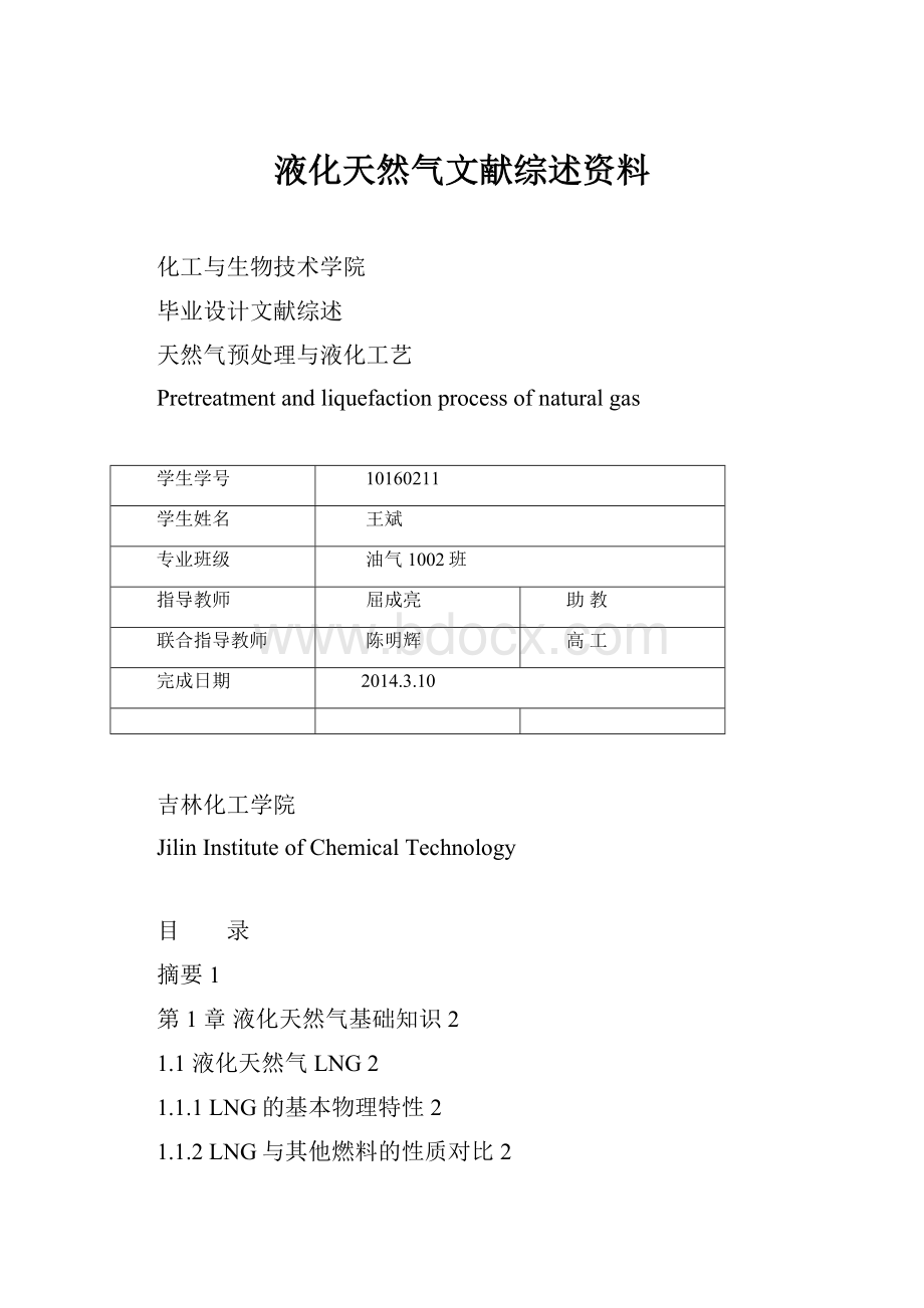 液化天然气文献综述资料.docx