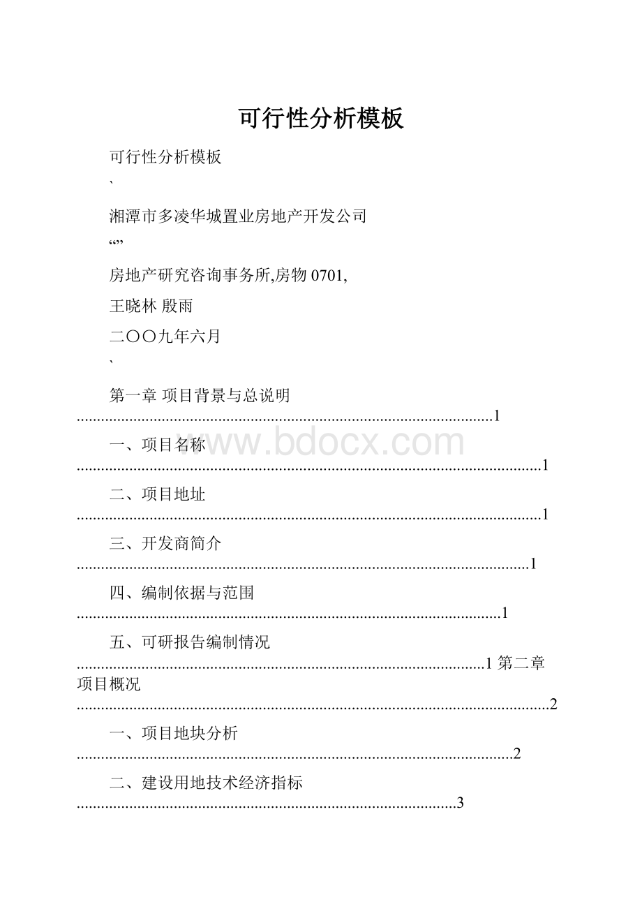 可行性分析模板.docx