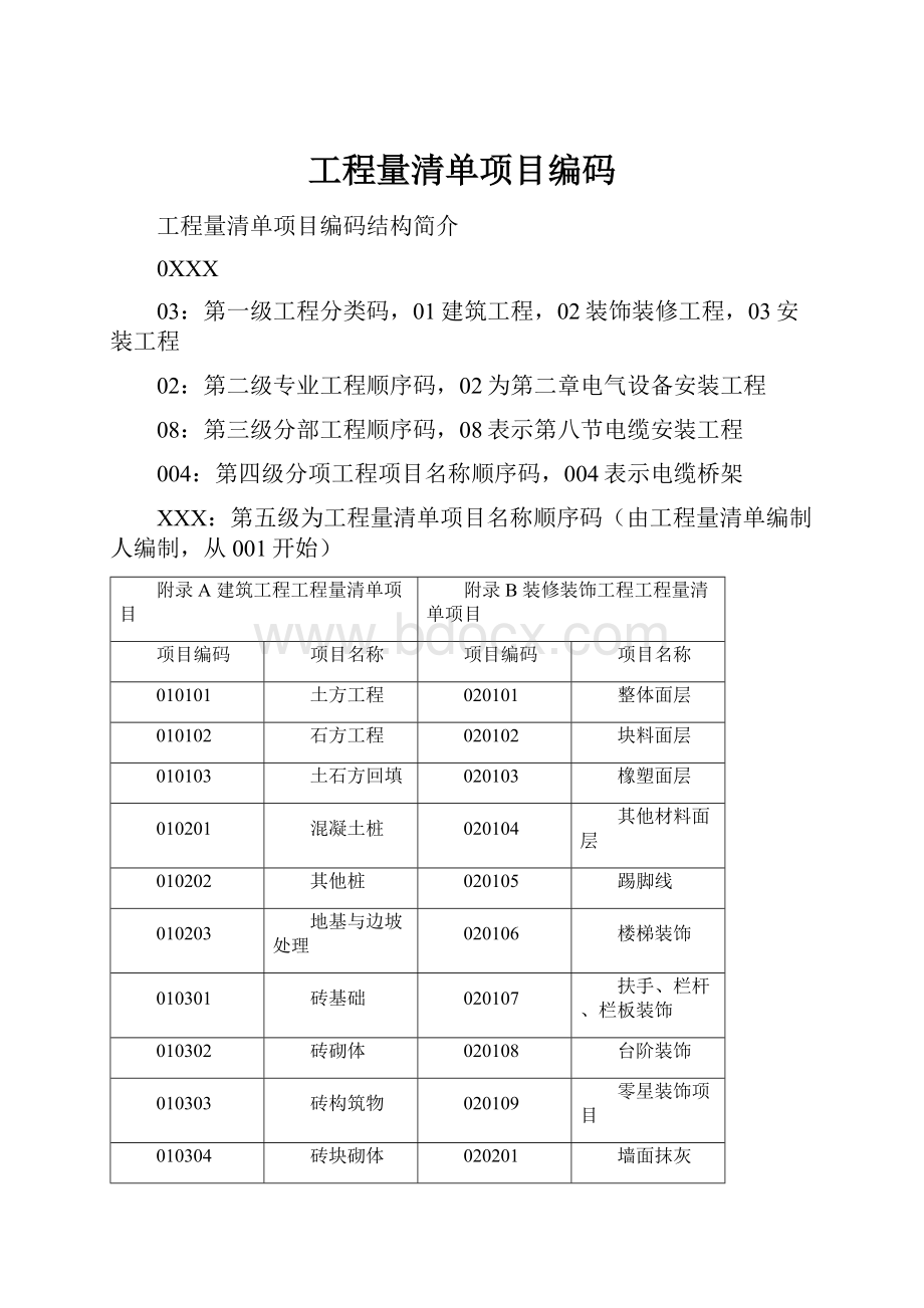 工程量清单项目编码.docx_第1页