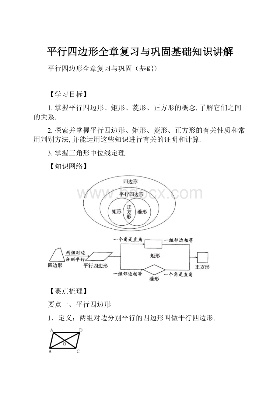 平行四边形全章复习与巩固基础知识讲解.docx_第1页