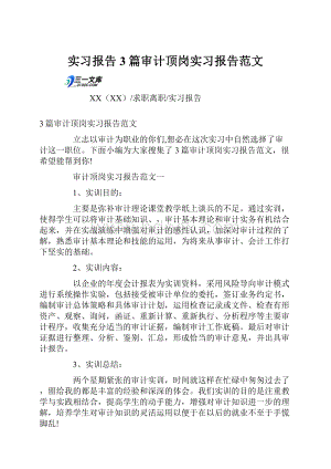 实习报告3篇审计顶岗实习报告范文.docx