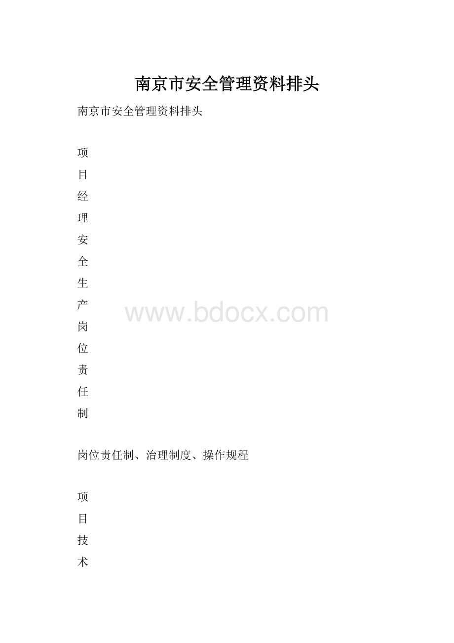 南京市安全管理资料排头.docx_第1页