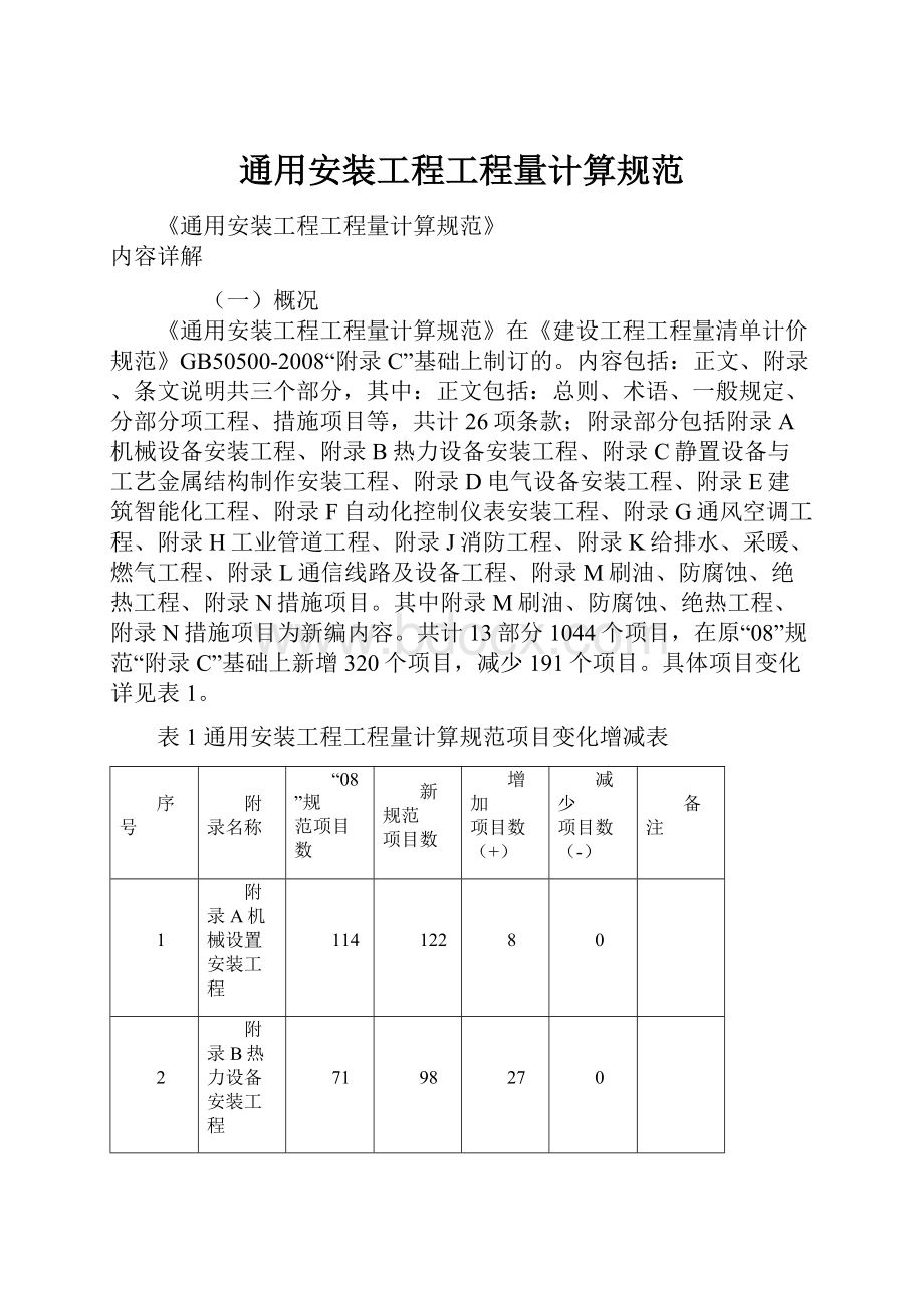 通用安装工程工程量计算规范.docx_第1页