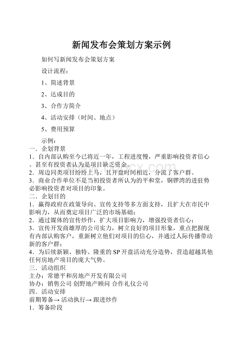 新闻发布会策划方案示例.docx