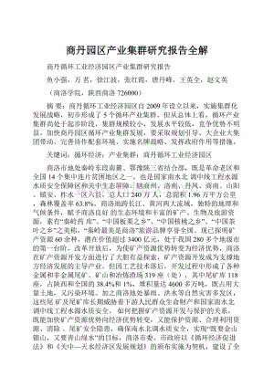 商丹园区产业集群研究报告全解.docx