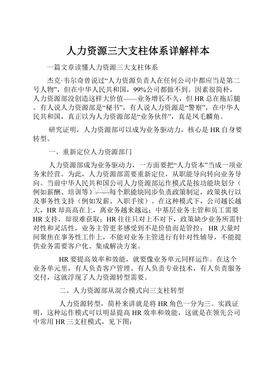 人力资源三大支柱体系详解样本.docx