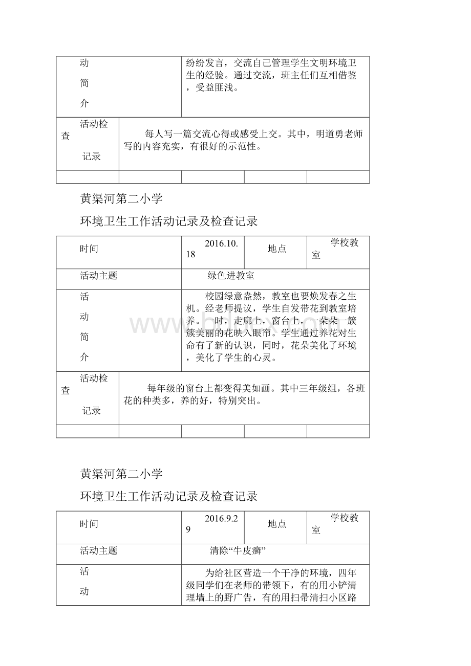 环境卫生工作活动记录及检查记录.docx_第3页