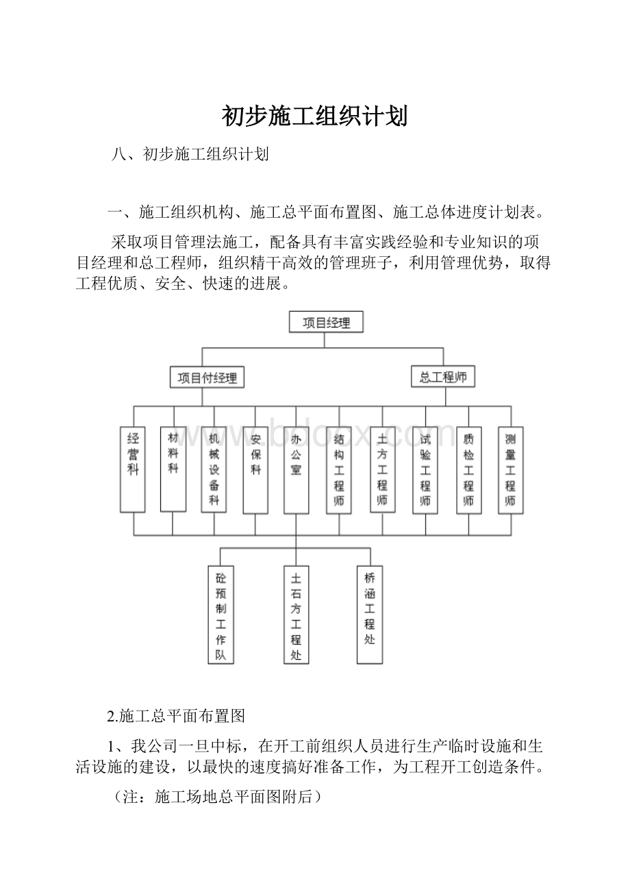 初步施工组织计划.docx_第1页