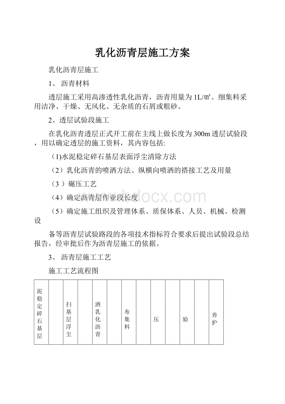 乳化沥青层施工方案.docx