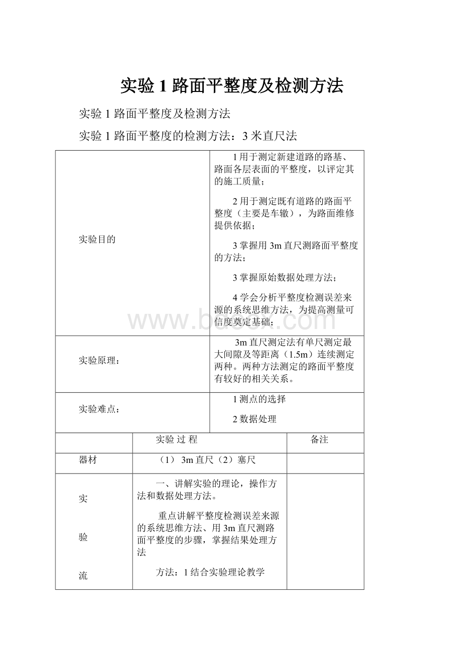 实验1路面平整度及检测方法.docx_第1页