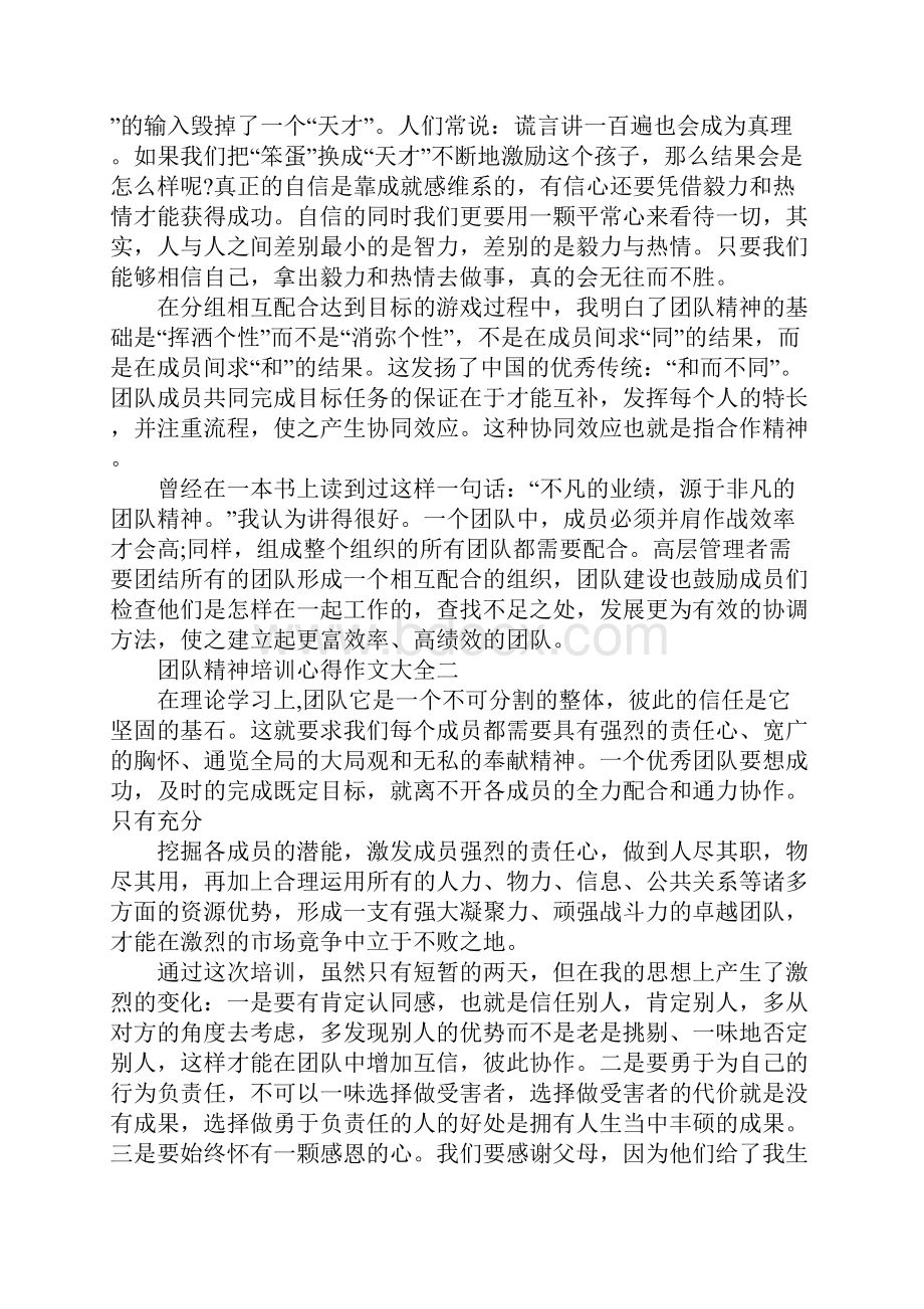 团队精神培训心得作文大全.docx_第2页