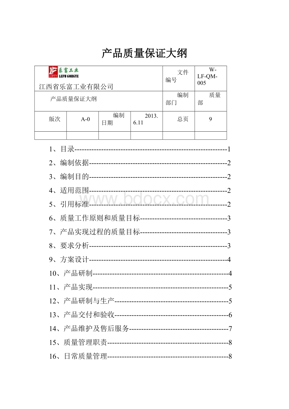 产品质量保证大纲.docx