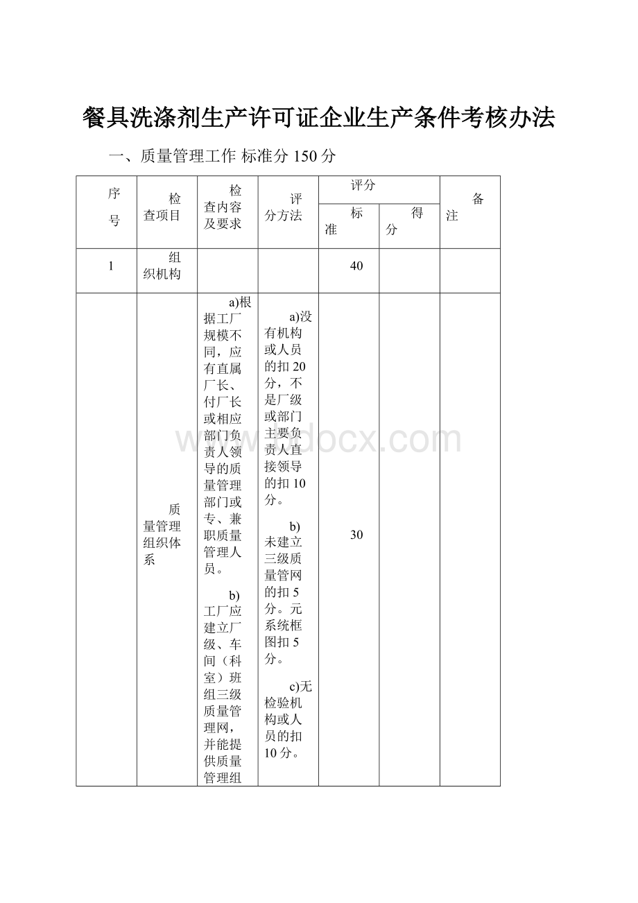 餐具洗涤剂生产许可证企业生产条件考核办法.docx