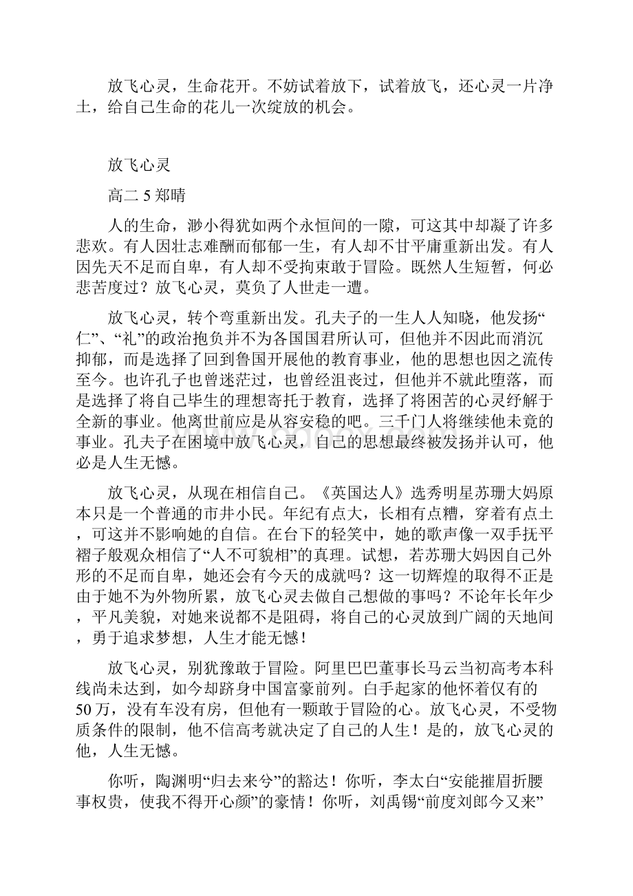 放飞心灵学生习作.docx_第2页