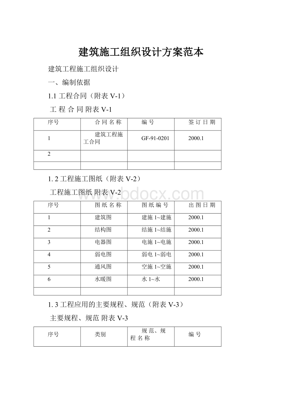 建筑施工组织设计方案范本.docx_第1页