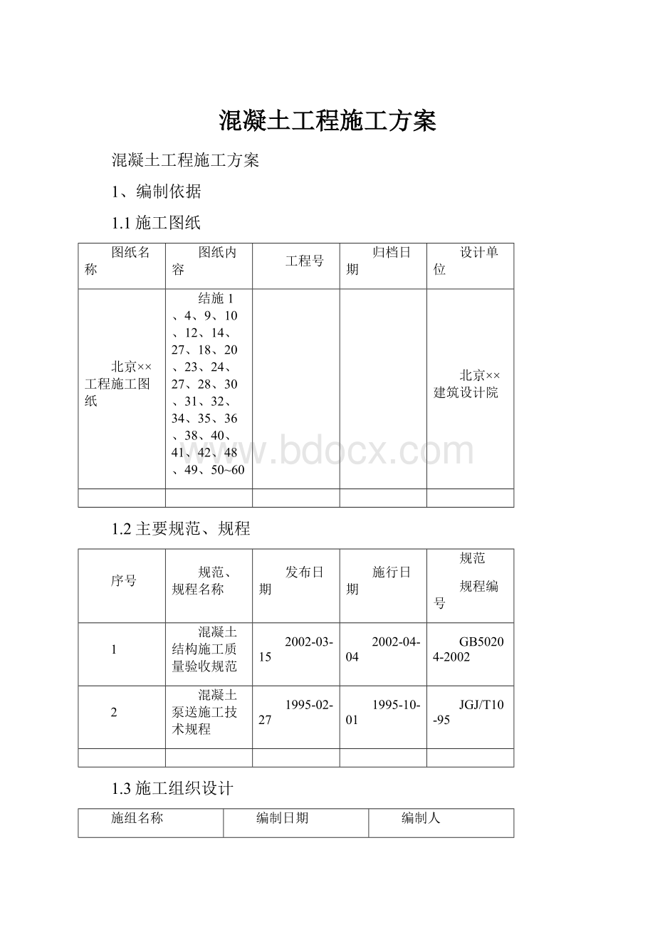 混凝土工程施工方案.docx