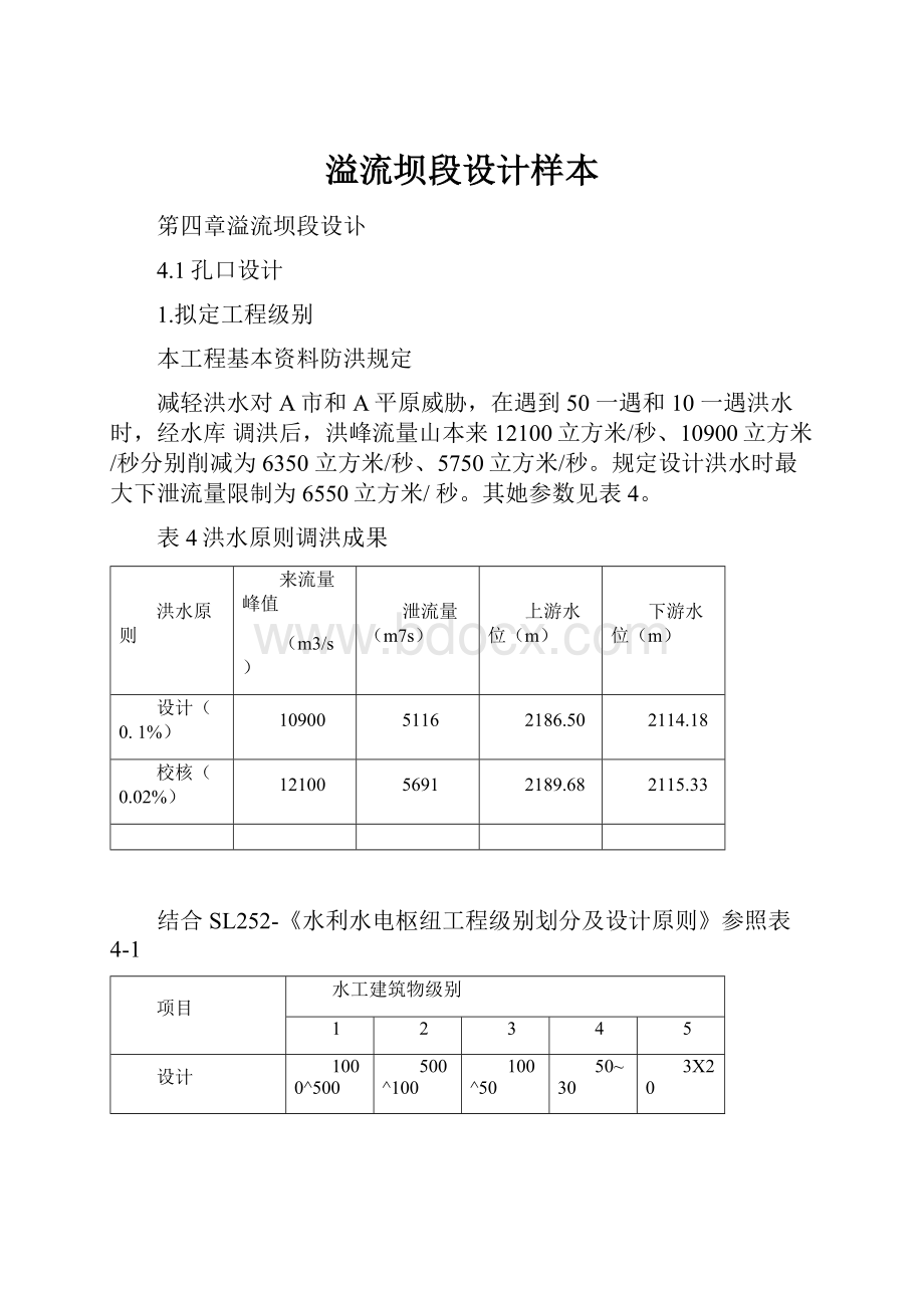 溢流坝段设计样本.docx