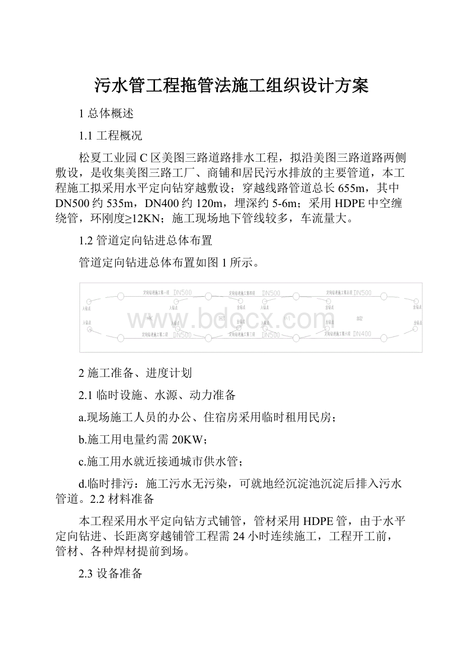 污水管工程拖管法施工组织设计方案.docx