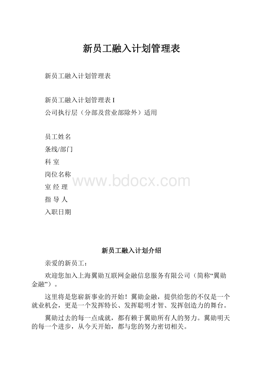 新员工融入计划管理表.docx