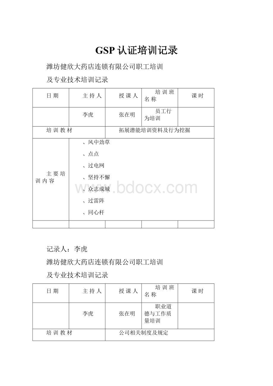 GSP认证培训记录.docx