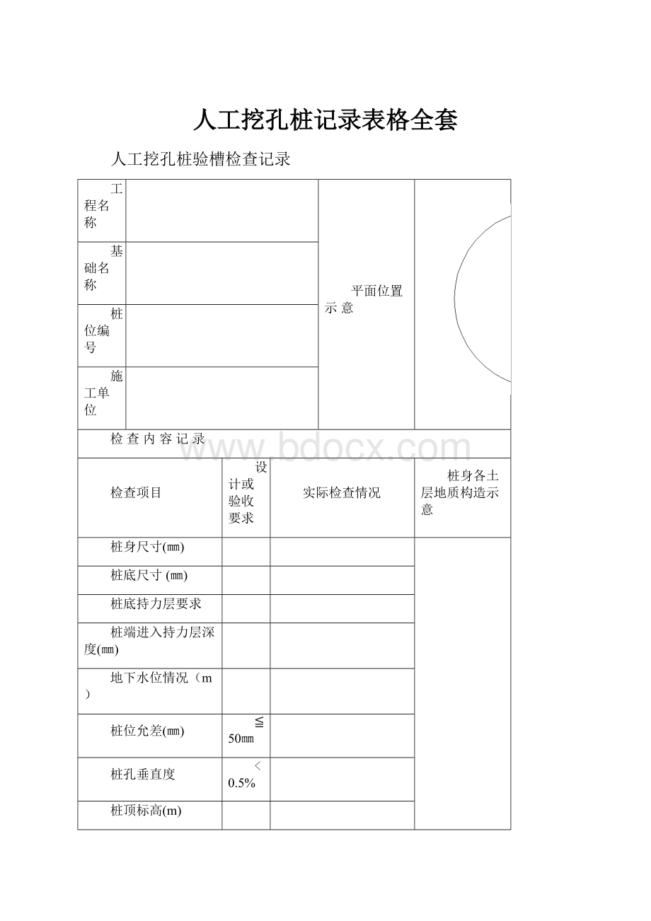 人工挖孔桩记录表格全套.docx_第1页