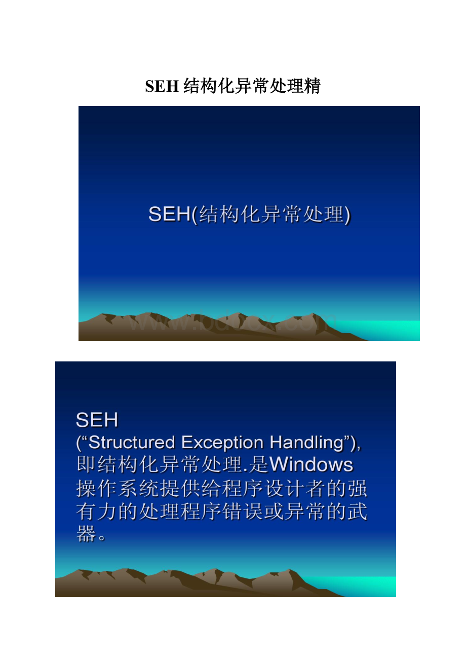 SEH结构化异常处理精.docx