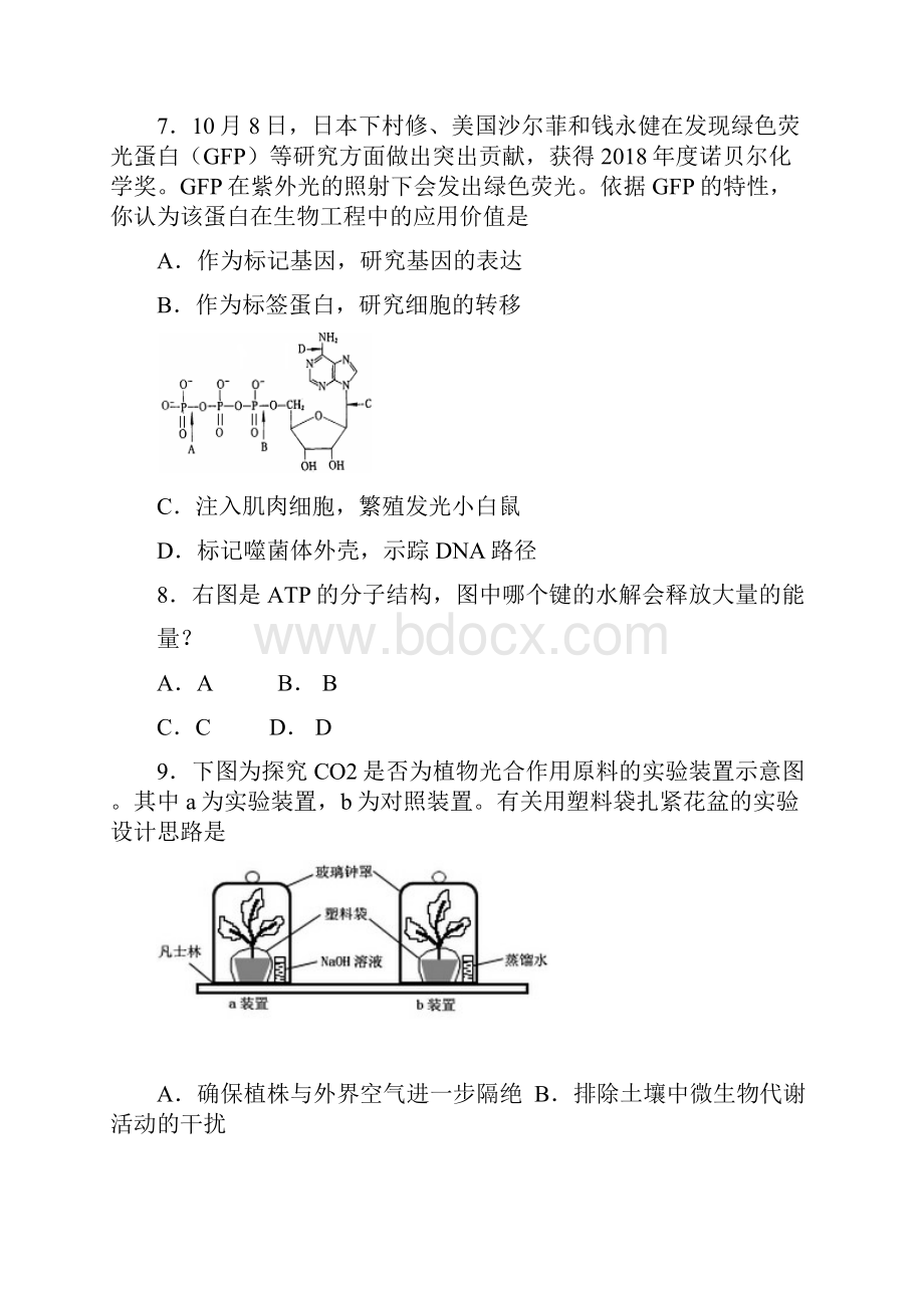 最新广东省茂名市届高三第一次模拟考试生物 精.docx_第3页