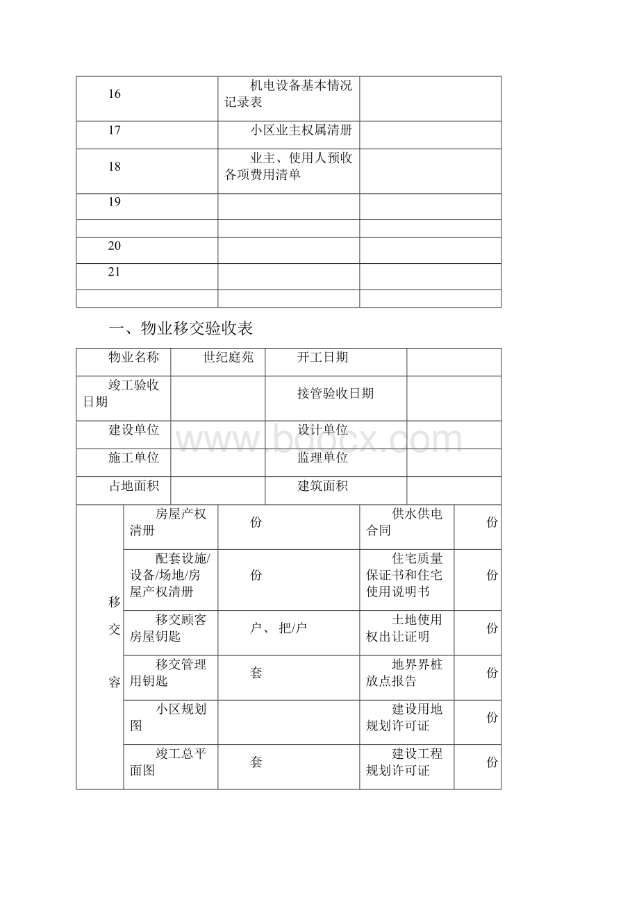 物业交接表格全.docx_第2页