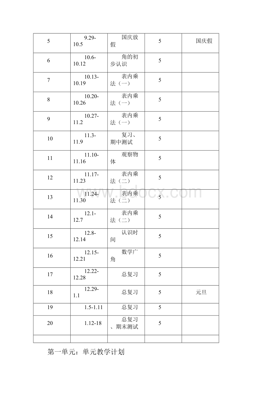 新人教版二年级数学上册数学教案.docx_第2页