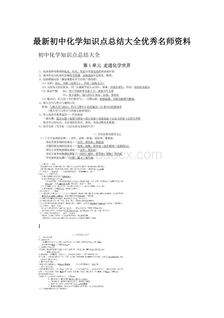 最新初中化学知识点总结大全优秀名师资料.docx_第1页