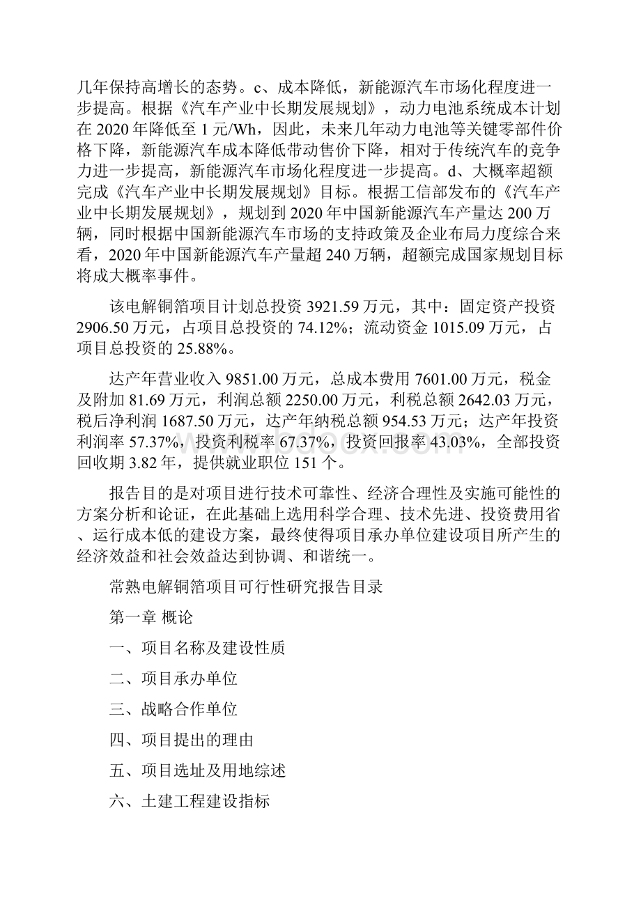 常熟电解铜箔项目可行性研究报告.docx_第2页