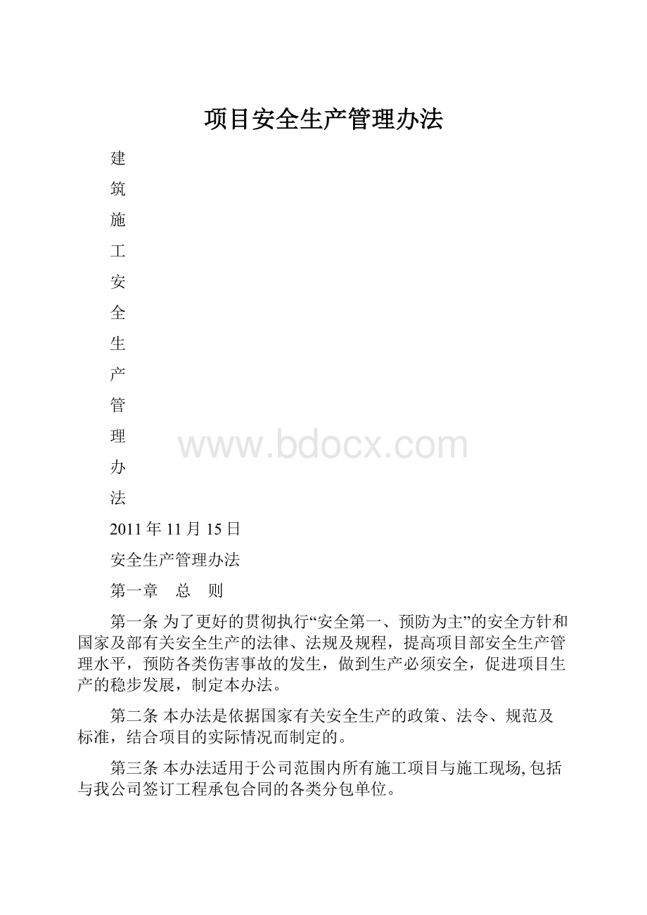 项目安全生产管理办法.docx