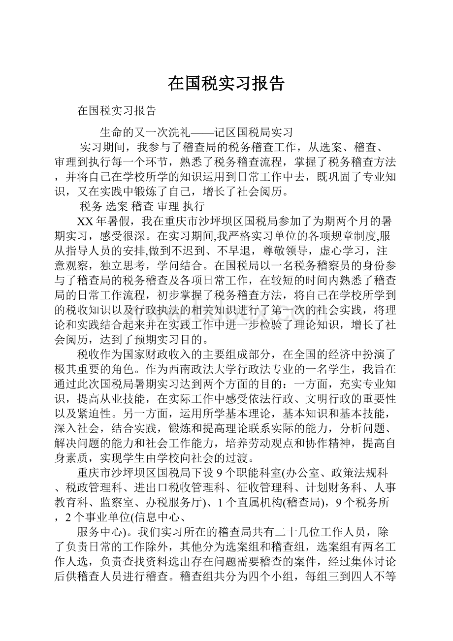 在国税实习报告.docx