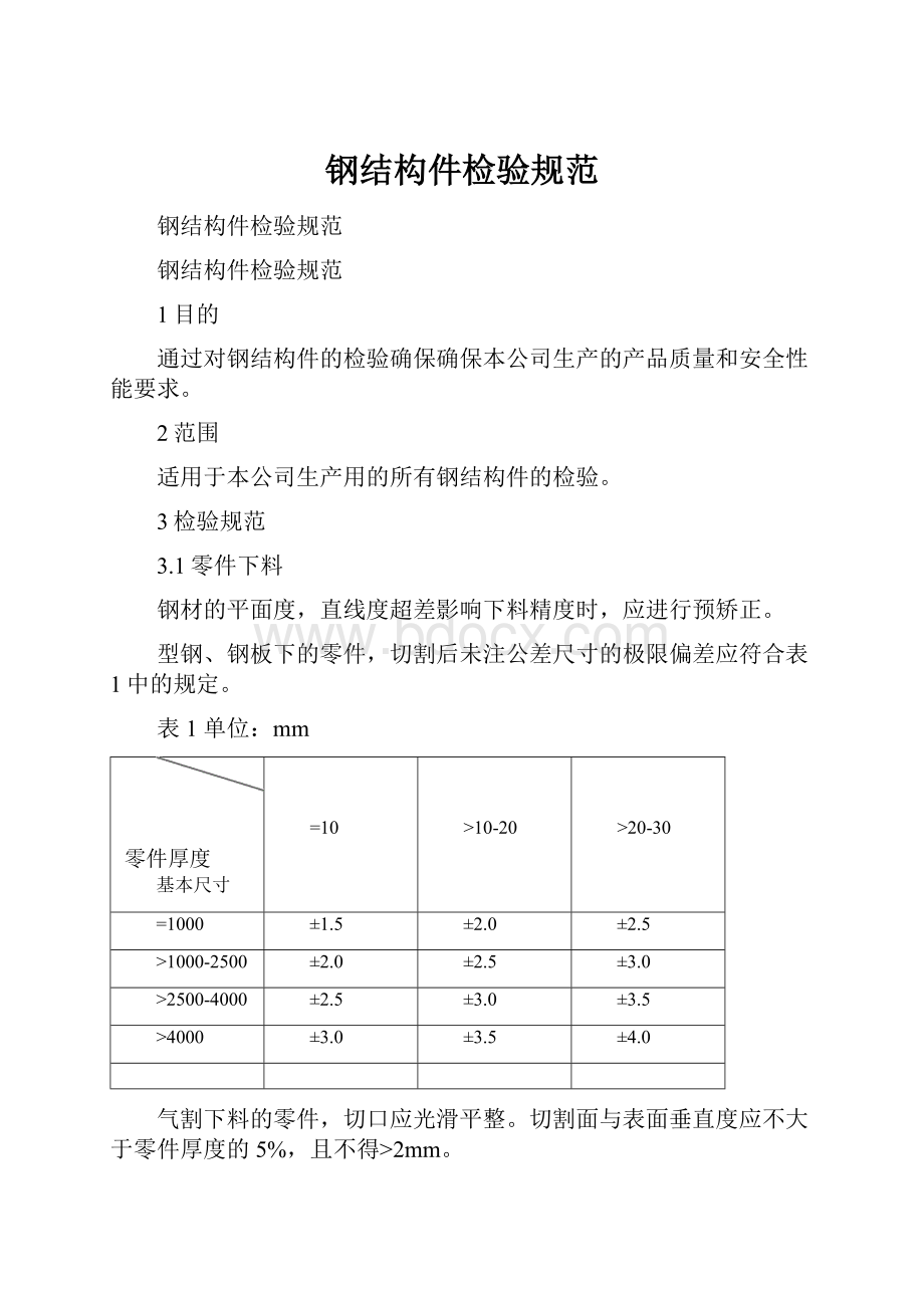 钢结构件检验规范.docx